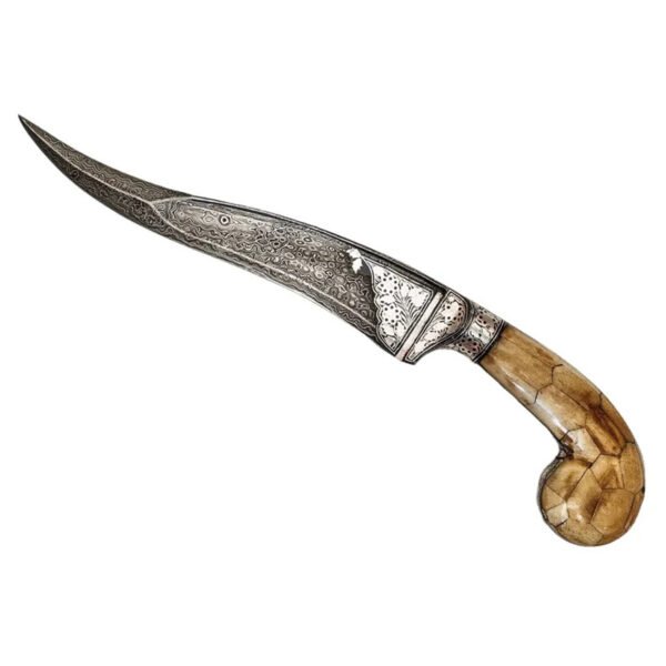 silver koftgari worked Bone handle